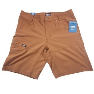 Rugged Wear Mens 40 Brown Nylon Stretch Cargo Shorts NWT